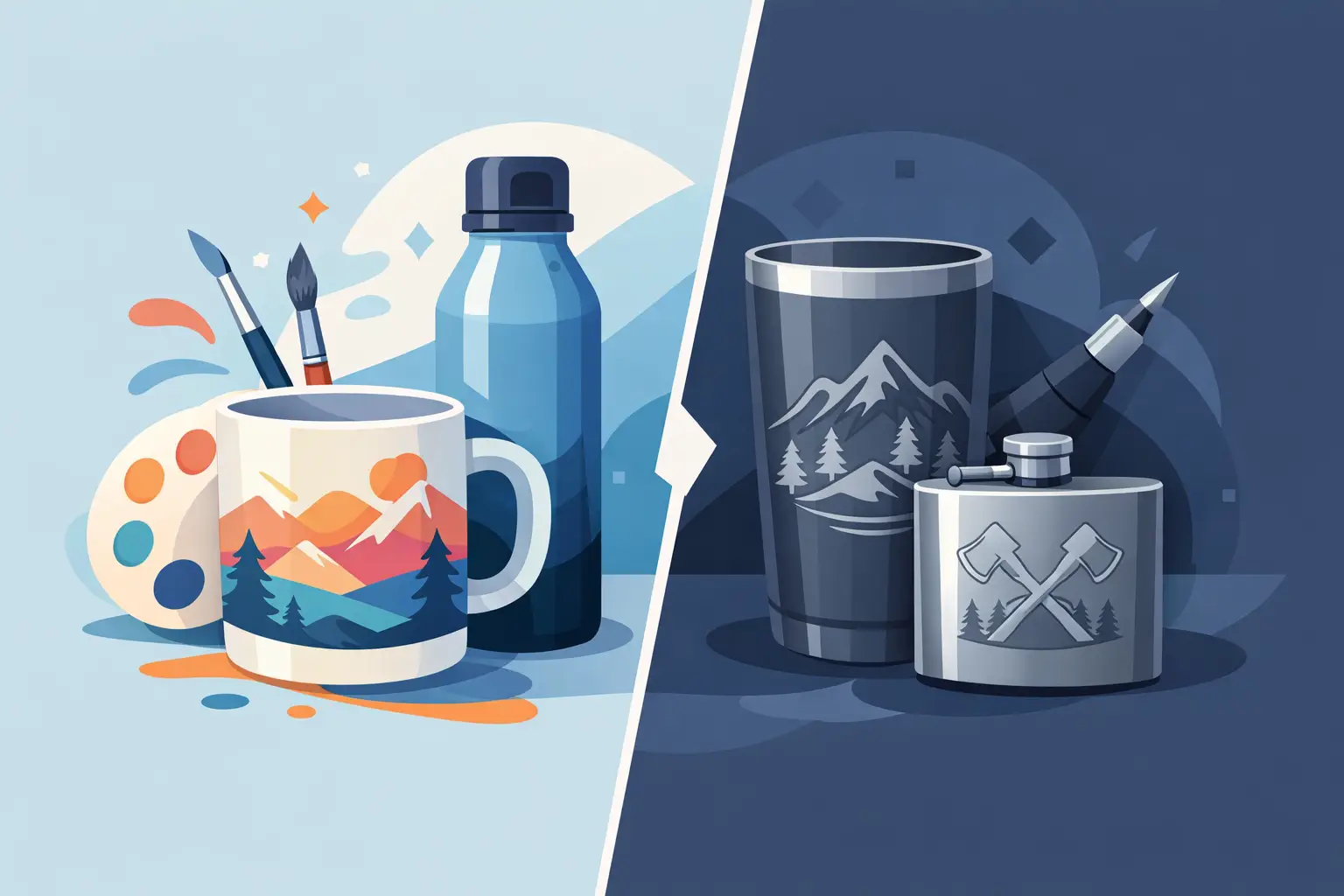 Custom Artwork vs Engraved Drinkware Compared